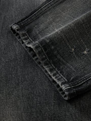 Men's Casual Dark Grey Distressed Ombre Jeans