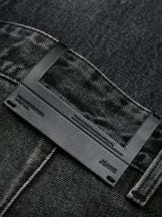 Men's Casual Dark Grey Distressed Ombre Jeans