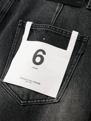 Men's Casual Dark Grey Distressed Ombre Jeans