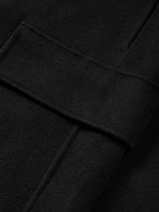 Men's Commuter Wool-Blend Black Mid-Length Coat
