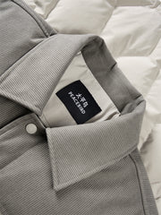Men's Down Jacket with Corduroy Panels