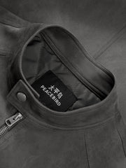 Men's Harrington Faux Suede Stand-Collar Padded Jacket