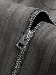 Men's Harrington Faux Suede Stand-Collar Padded Jacket