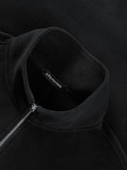 Men's Casual Black Stand Collar Jacket