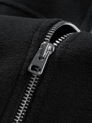 Men's Casual Black Stand Collar Jacket