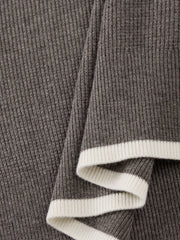 Men's Casual Contrast-Color Crewneck Knit Top