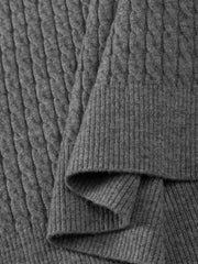Men's Casual Solid Henley Cable-Knit Sweater