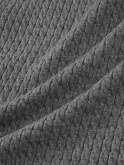 Men's Casual Solid Henley Cable-Knit Sweater