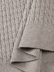 Men's Casual Solid Henley Cable-Knit Sweater