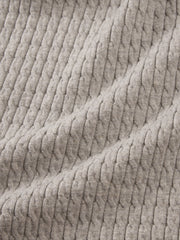 Men's Casual Solid Henley Cable-Knit Sweater