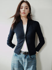 Women's Casual Seam-Detail Slim-Fit Knit Cardigan