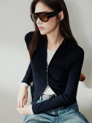 Women's Casual Seam-Detail Slim-Fit Knit Cardigan