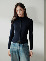 Women's Casual Seam-Detail Slim-Fit Knit Cardigan