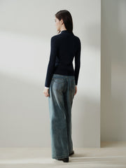 Women's Casual Seam-Detail Slim-Fit Knit Cardigan