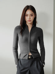 Women's Casual Seam-Detail Slim-Fit Knit Cardigan