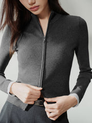Women's Casual Seam-Detail Slim-Fit Knit Cardigan