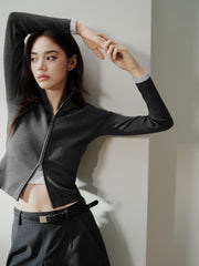 Women's Casual Seam-Detail Slim-Fit Knit Cardigan