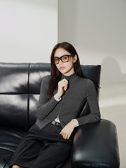 Women's Casual Seam-Detail Slim-Fit Knit Cardigan