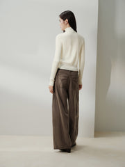 Women's Minimalist Cropped Cable-Knit Cardigan