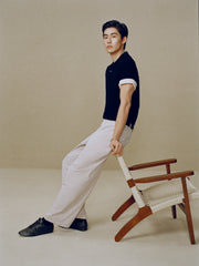 Men's Open-Collar Knit Polo Shirt