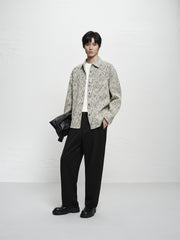 Men's Fleece-Lined Textured Tweed Shirt