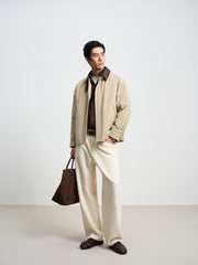 Men's Casual Corduroy Contrast-Collar Jacket-Style Down Jacket