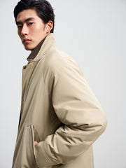 Men's Casual Corduroy Contrast-Collar Jacket-Style Down Jacket