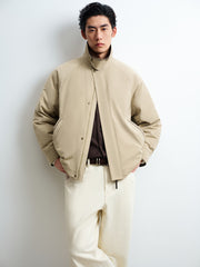 Men's Casual Corduroy Contrast-Collar Jacket-Style Down Jacket