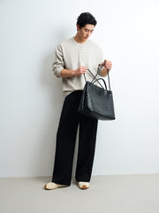 Men's Commuter Herringbone Faux Two-Piece Knit Top