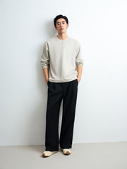 Men's Commuter Herringbone Faux Two-Piece Knit Top