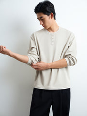 Men's Commuter Herringbone Faux Two-Piece Knit Top