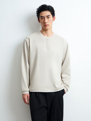Men's Commuter Herringbone Faux Two-Piece Knit Top