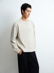 Men's Commuter Herringbone Faux Two-Piece Knit Top
