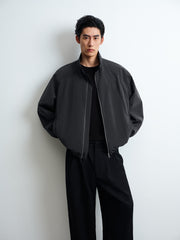 Men's Casual Dark Blue Stand-Collar Padded Jacket