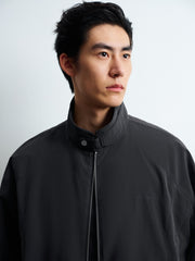 Men's Casual Dark Blue Stand-Collar Padded Jacket