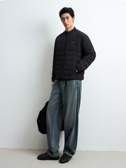 Men's Casual Stand-Collar Channel-Quilted Down Jacket