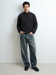 Men's Casual Stand-Collar Channel-Quilted Down Jacket