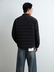 Men's Casual Stand-Collar Channel-Quilted Down Jacket