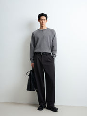 Men's Wool-Blend Faux-Layer Knit Pullover