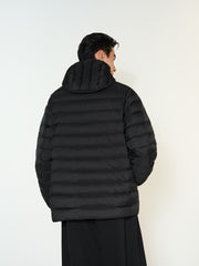 Men's Casual Black Channel-Quilted Down Jacket