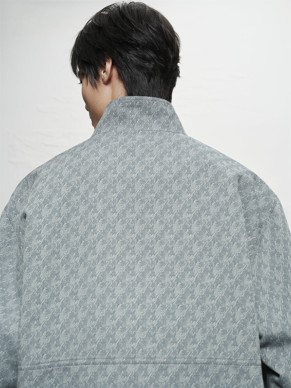 Men's Houndstooth Jacquard Denim Jacket