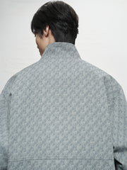 Men's Houndstooth Jacquard Denim Jacket