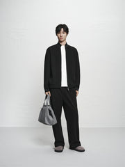 Men's Jacquard Wool-Blend Knit Cardigan