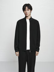 Men's Jacquard Wool-Blend Knit Cardigan