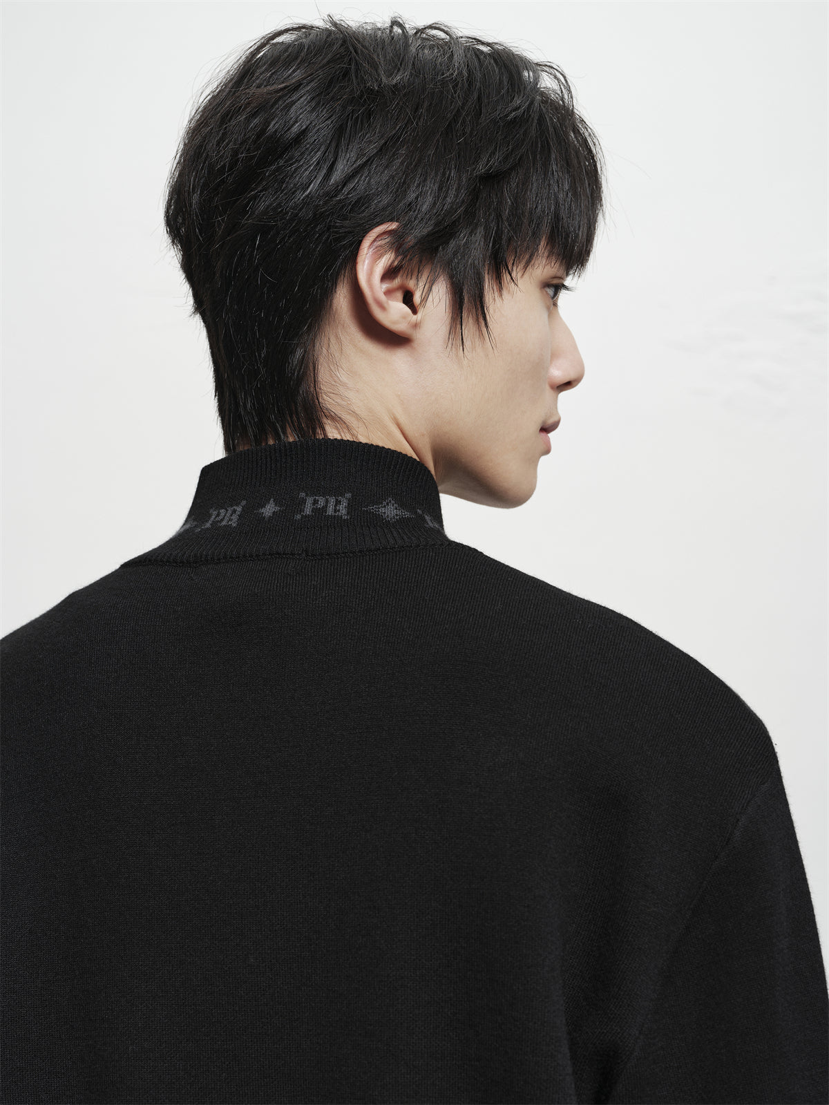 Men's Jacquard Wool-Blend Knit Cardigan