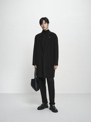 Men's Black Wool-Blend Coat