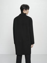 Men's Black Wool-Blend Coat