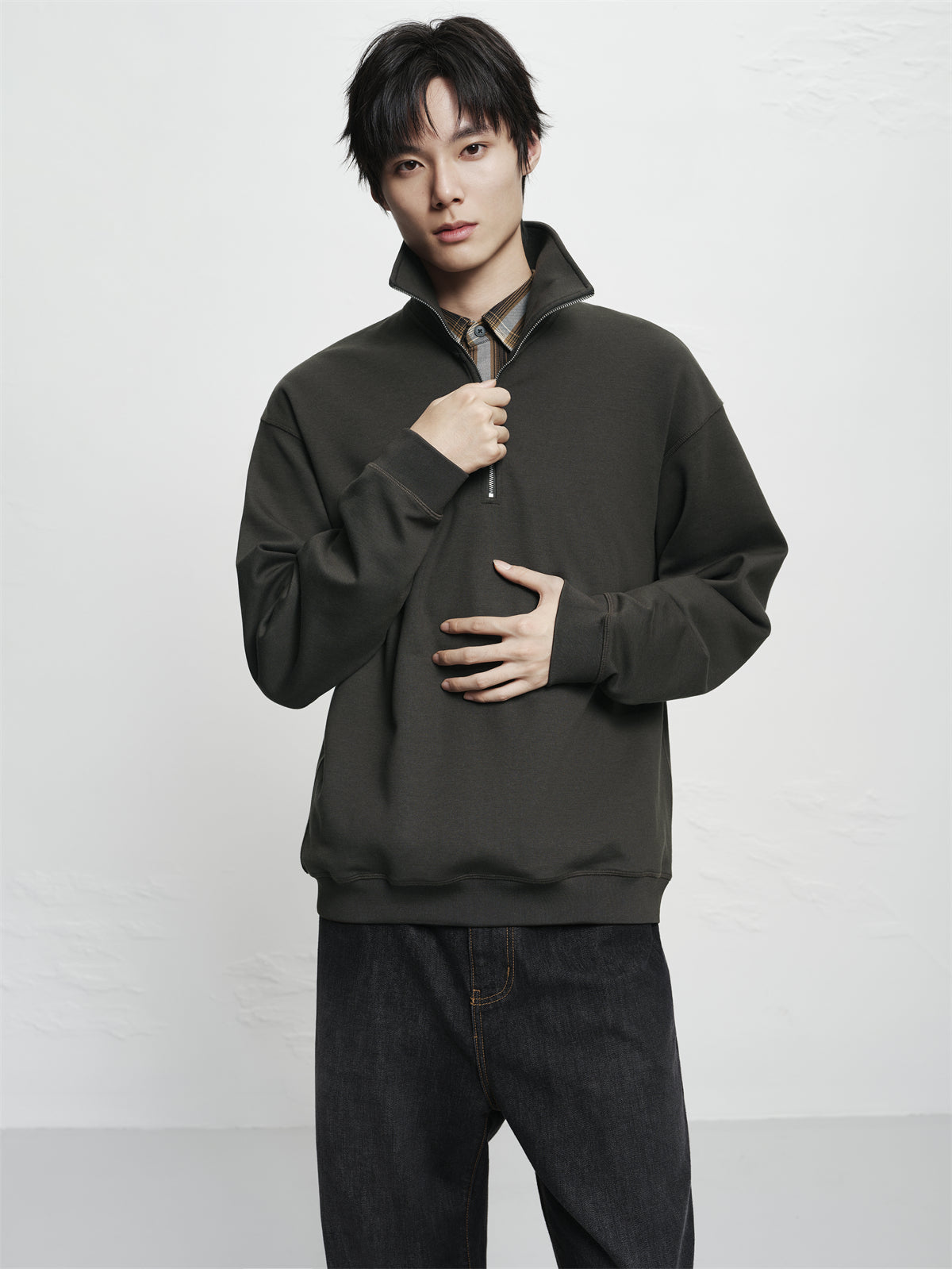 Men's Oversized Basic Pullover Sweatshirt