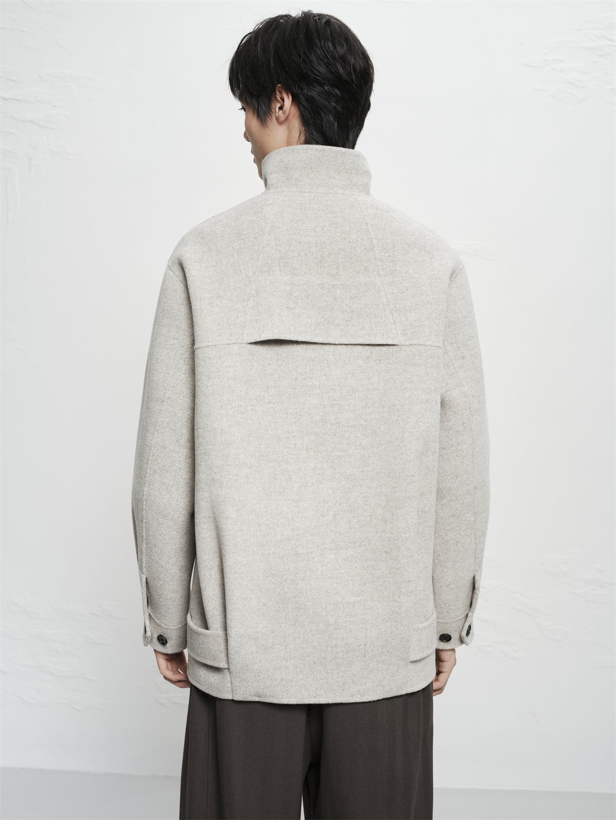 Men's Mid-Length Wool¨CCamel Hair Blend Coat