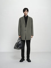 Men's Wool-Blend Notched-Lapel Coat